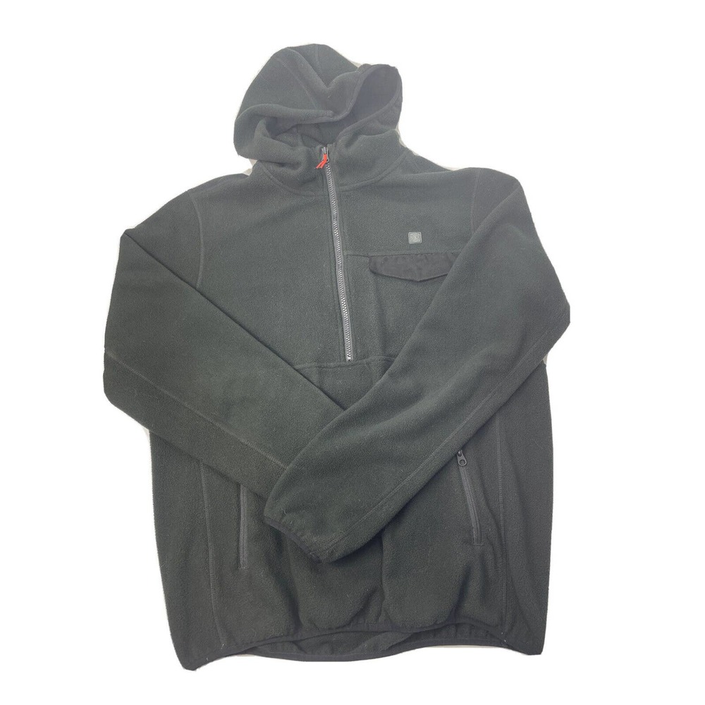 Men's Long Sleeve Black Fleece Roark Hoodie Zip-up Size Medium